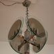 Vintage Art Deco chandelier in chrome metal and glass, Italy, 1970s