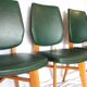 Lot de 4 chaises vintage bois et skaï vert