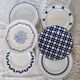6 vintage earthenware and blue and white porcelain dessert plates - Roxanna lot