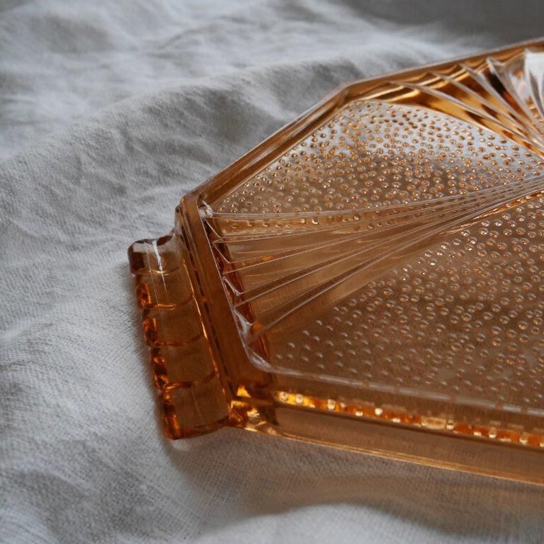 Orange glass tray