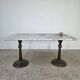 Superb cast iron and Carrara marble display table from a chocolate factory circa 1900