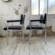 Pair of chrome office chairs