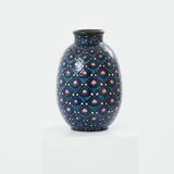 Large Art Deco vase in enameled ceramic signed Paul Jacquet 1930