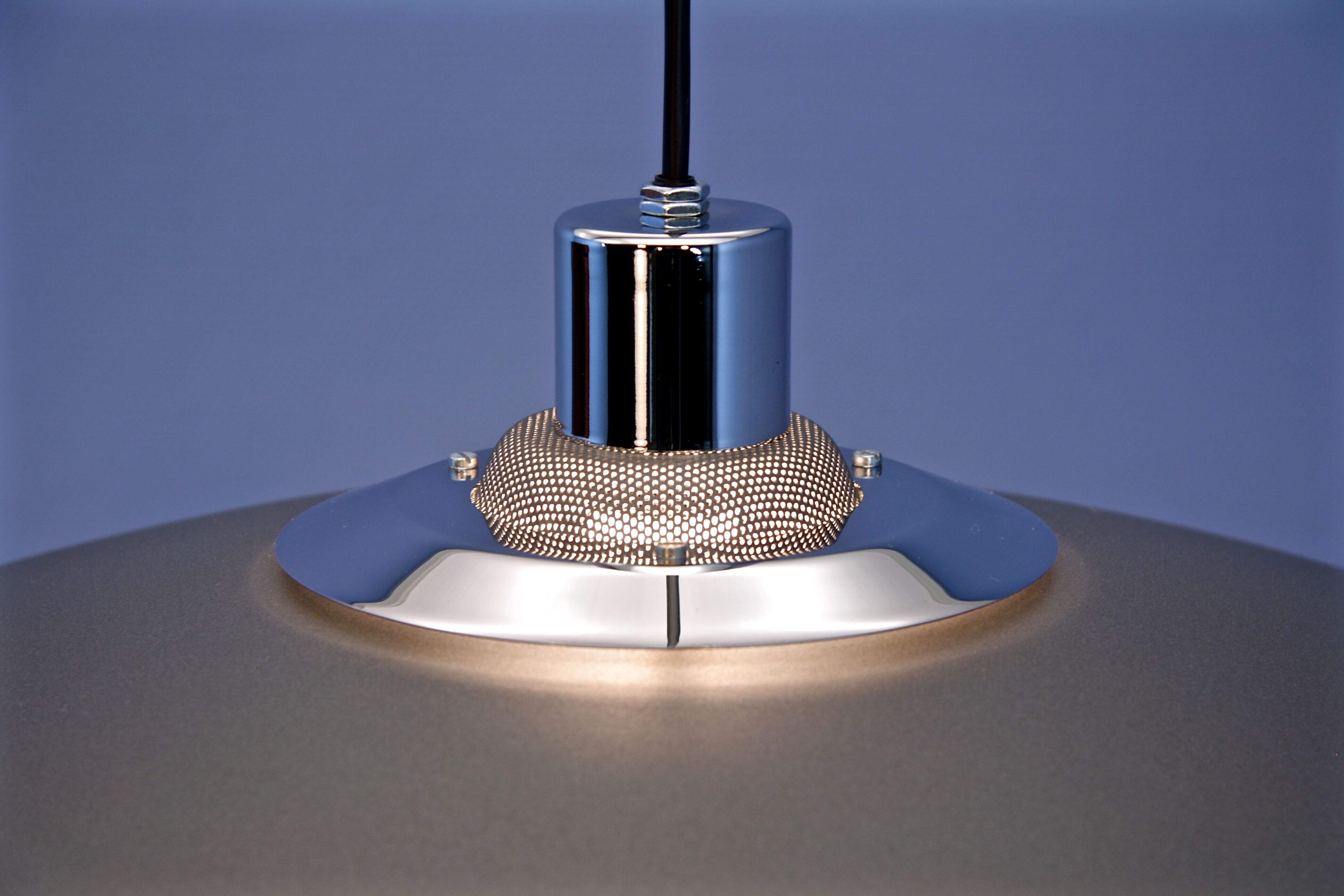 Danish hanging lamp in grey / anthracite metal, 1980s