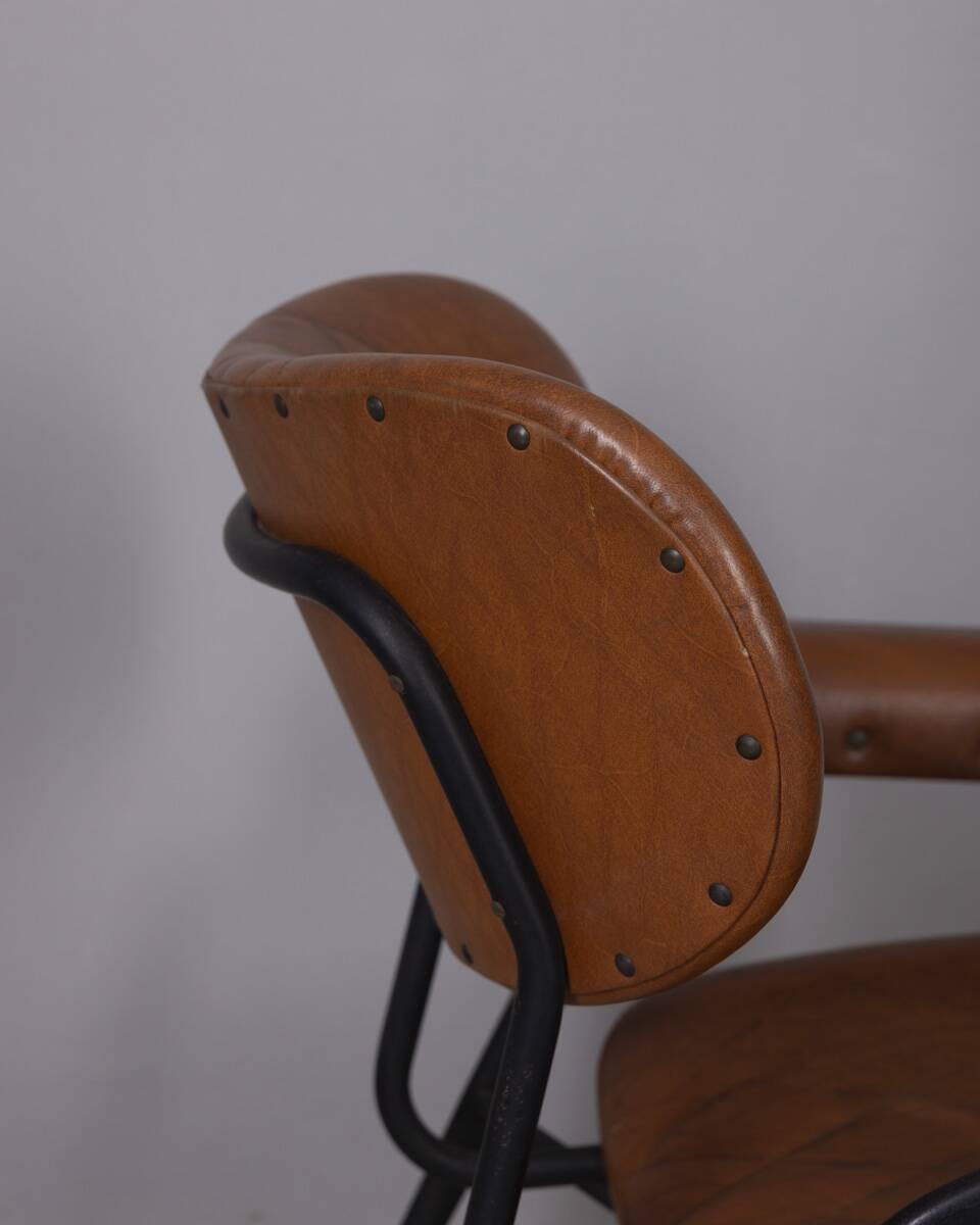 Vintage leather chair by gastone rinaldi for rima, 1950s