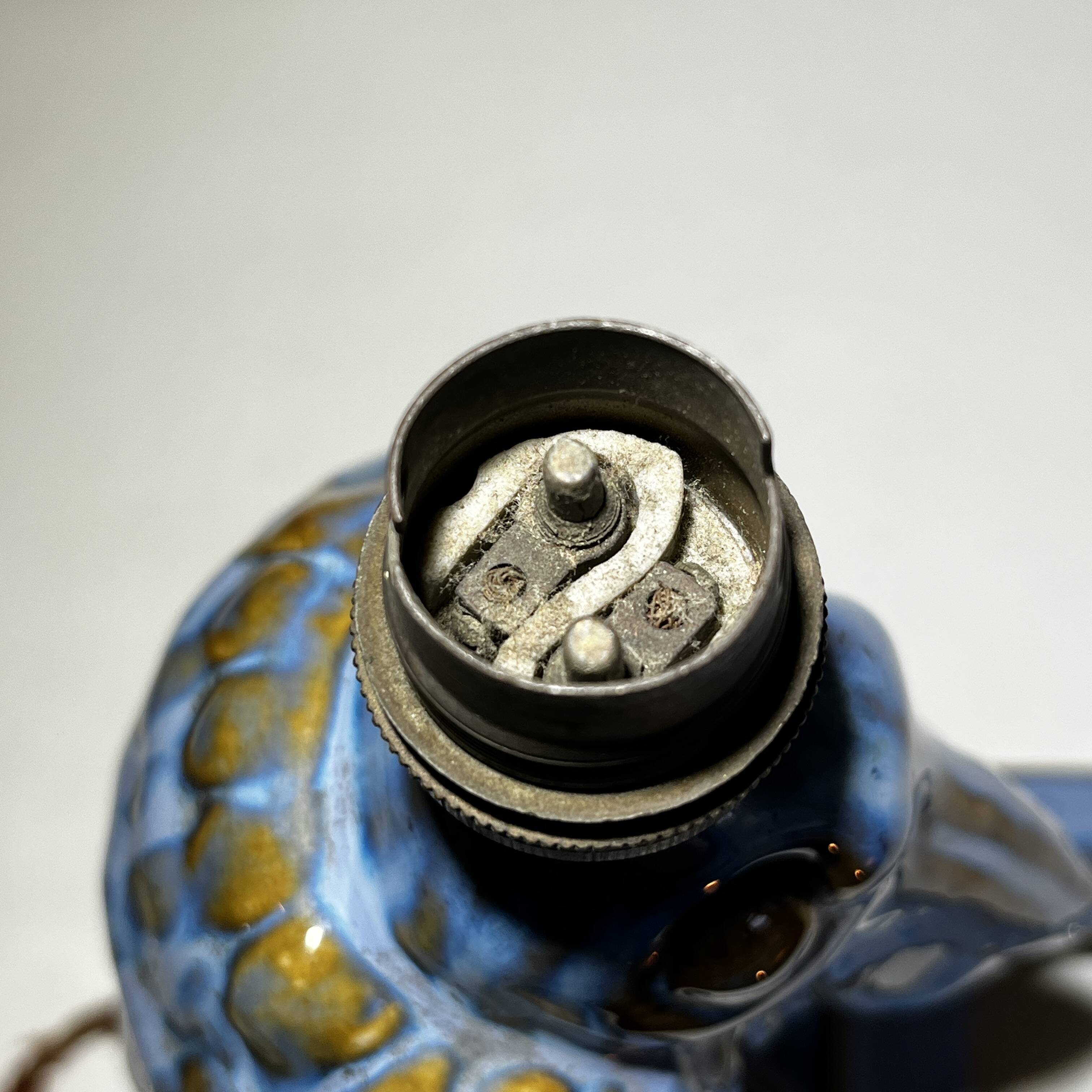 'Pelican' sculpture, Art Deco lamp base / inkwell in fine glazed stoneware