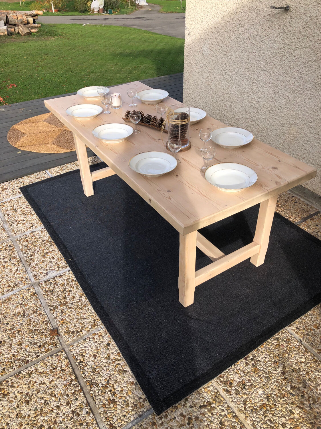 Solid wood dining table