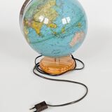 Columbus Duplex illuminated globe on a wooden base, 1980s