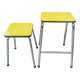 Set of 2 yellow Formica stools