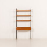 Italian mid-century desk shelving unit in teak, 1960s