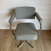Vintage office chair – Mid-Century style Chrome and Faux leather