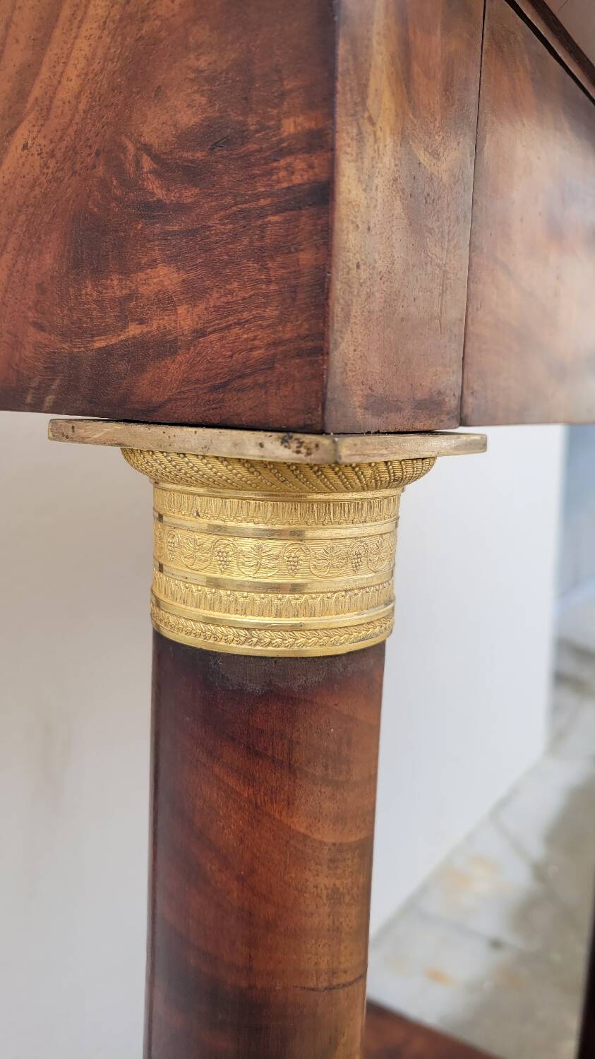 Console Empire en acajou et bronze, XIXème