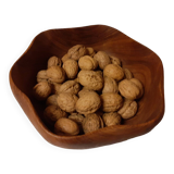 vintage salad bowl in solid teak, Scandinavian design, free form