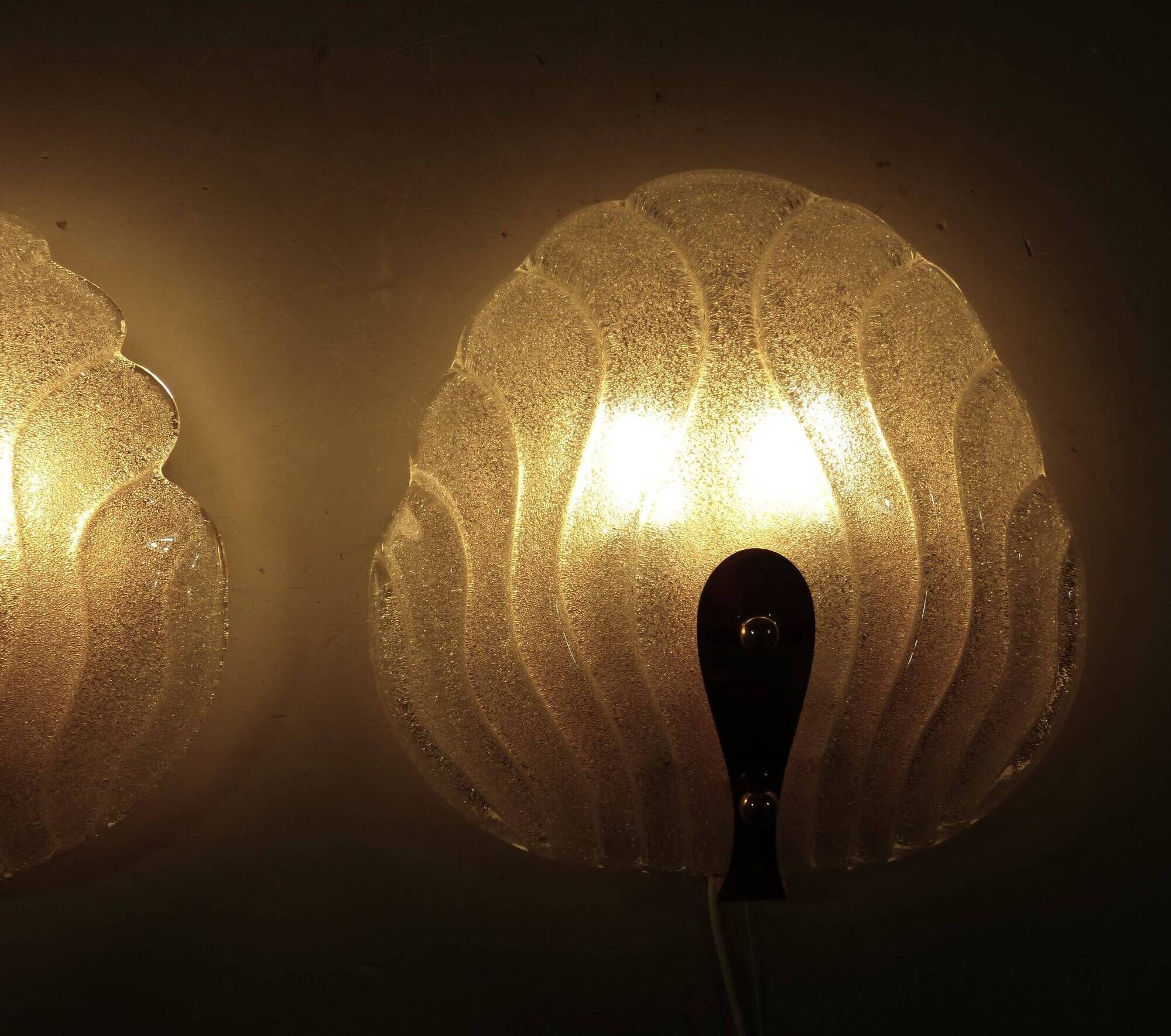 Hillebrand glass wall lamps  1960’s