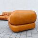 Canapé et fauteuils en cuir cognac par Sapporo pour Mobil, Italie