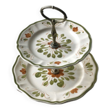 Hand-painted multi-storey display Sarreguemines - Venice model floral motif of the 70s TBE In