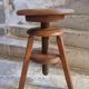 Vintage French adjustable beech stool, 1950s