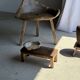Petit banc en teck ancien rectangulaire quadripode d'Indonésie H20 L45