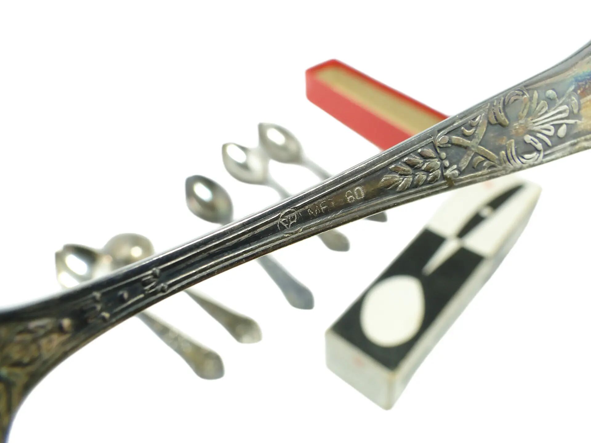 Aleksandria tea spoon set, Baroque, silver-plated brass, Poland, 1970s.