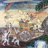 Ensemble de 3 peintures thaïlandaises, Rattanakosin, XIXème siècle