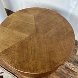 Table basse ronde vintage en chêne clair
