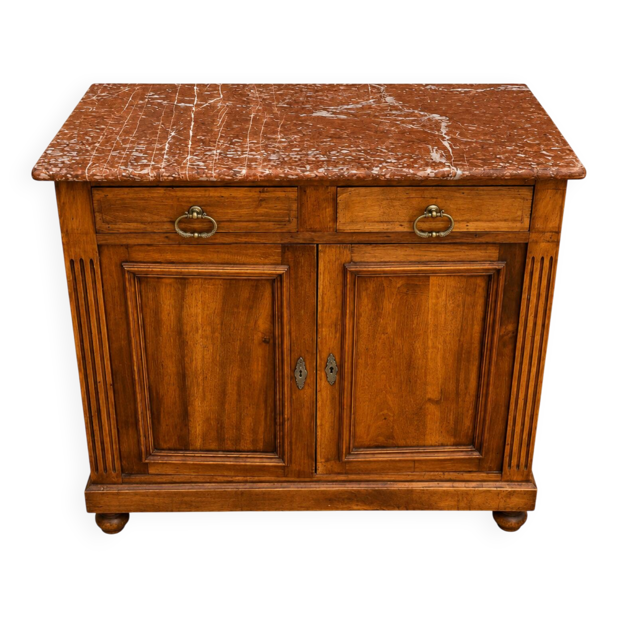 Buffet bas ancien avec plateau marbre