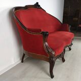 Red velvet bench