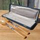 Antique horn salad servers