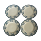 Lot of 4 flat plates, iron earth, St Amand, model "La Vallière"