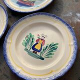 Quimper de Bretagne decorative plates with vintage characters