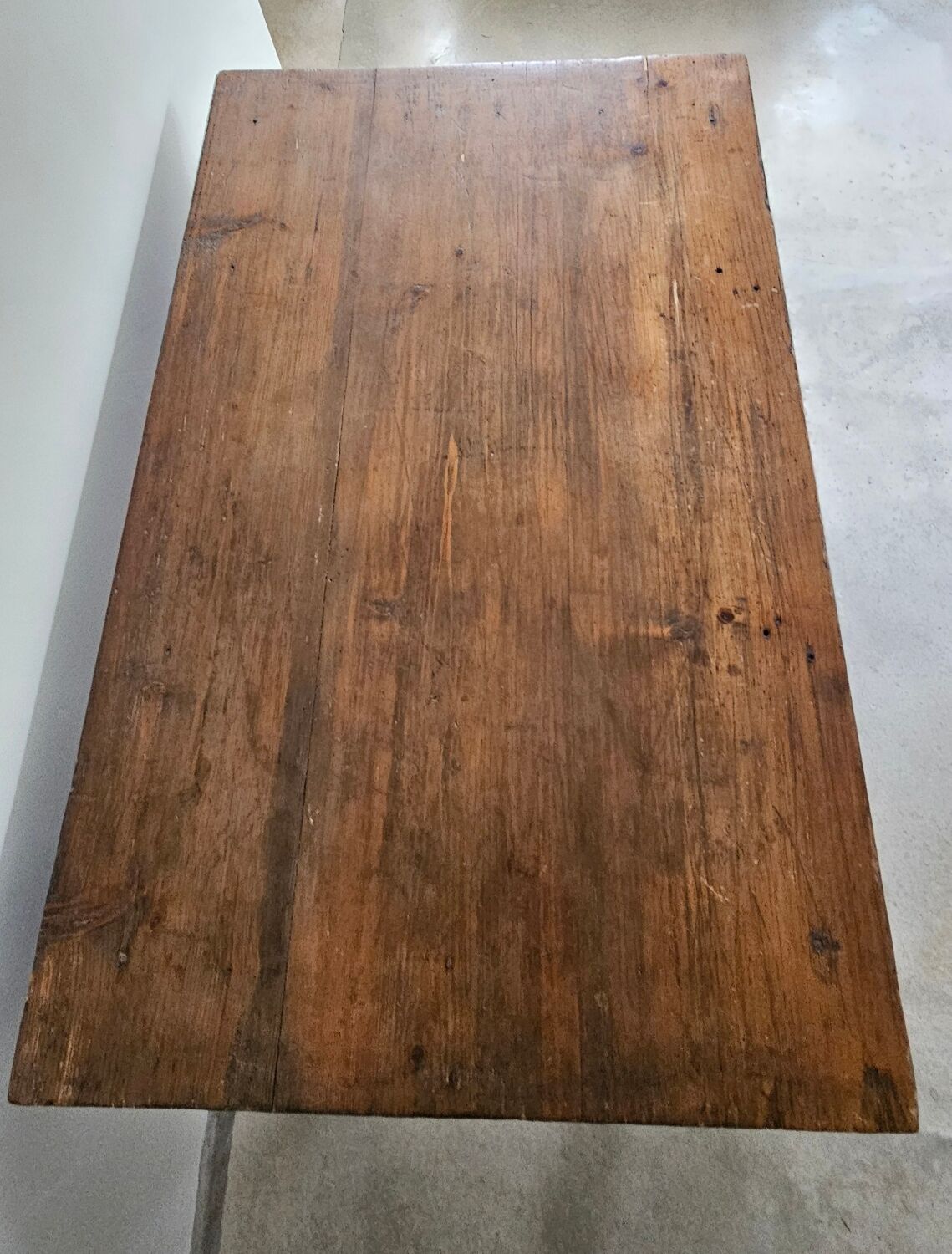 Table de travail française rustique antique de ferme, îlot Louis Philippe