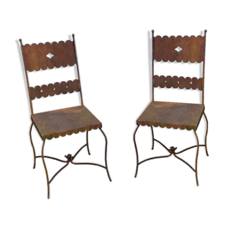 Paire de chaises en fer