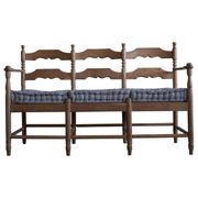 Sofa / Sculptural Danish modern three-seater Scandinavian bench, made by Hans Dau, 1950s.