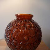 Art Deco pressed glass ball vase