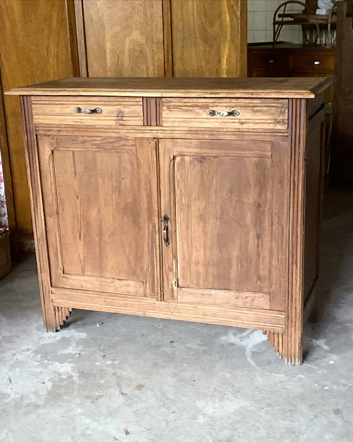 Parisian sideboard in natural wood, circa 1900