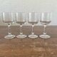 Four antique stemmed liqueur glasses in engraved crystal, 19th century