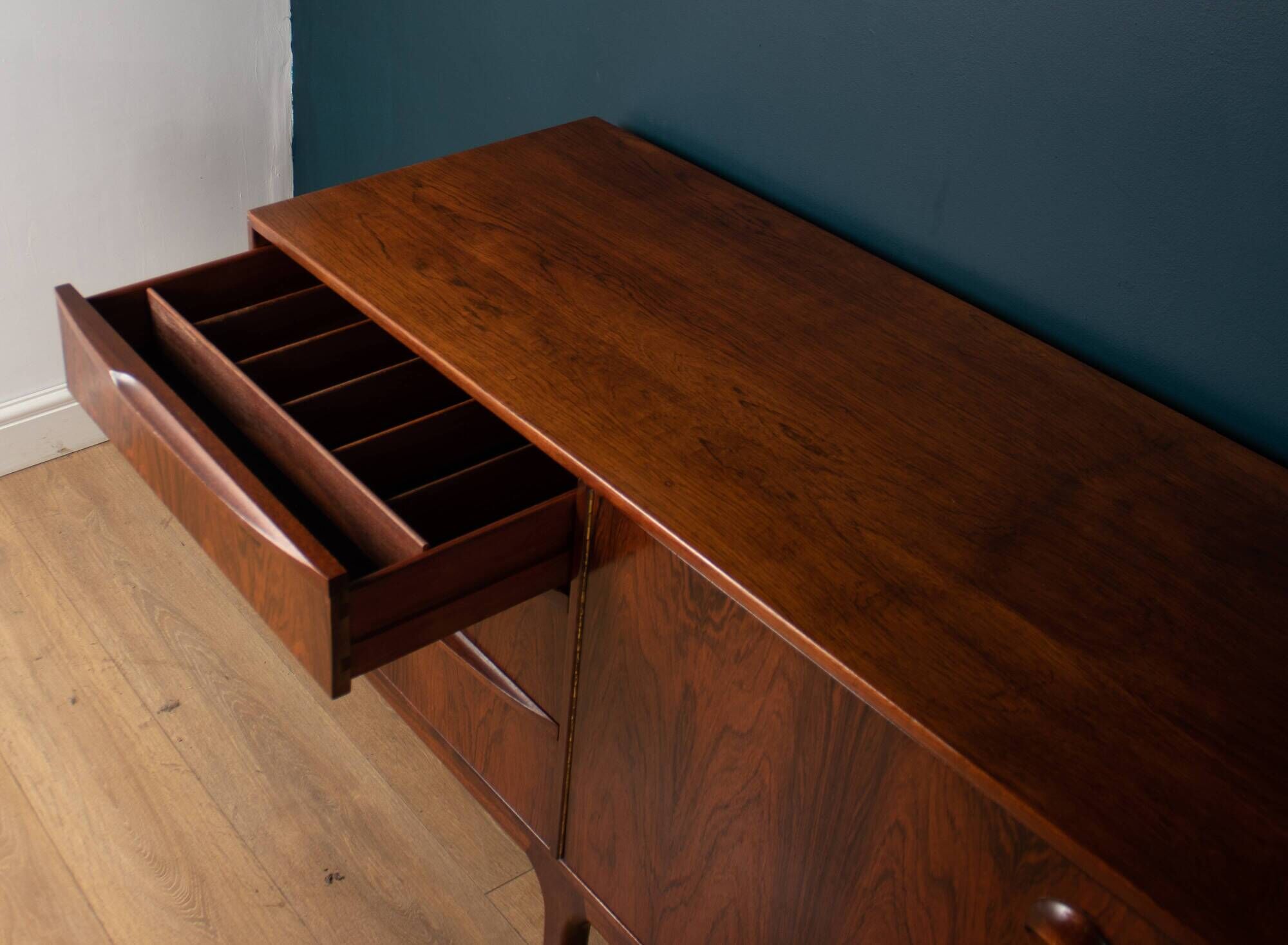 Retro 1960s Restored Long Rosewood Mcintosh Torpedo Sideboard