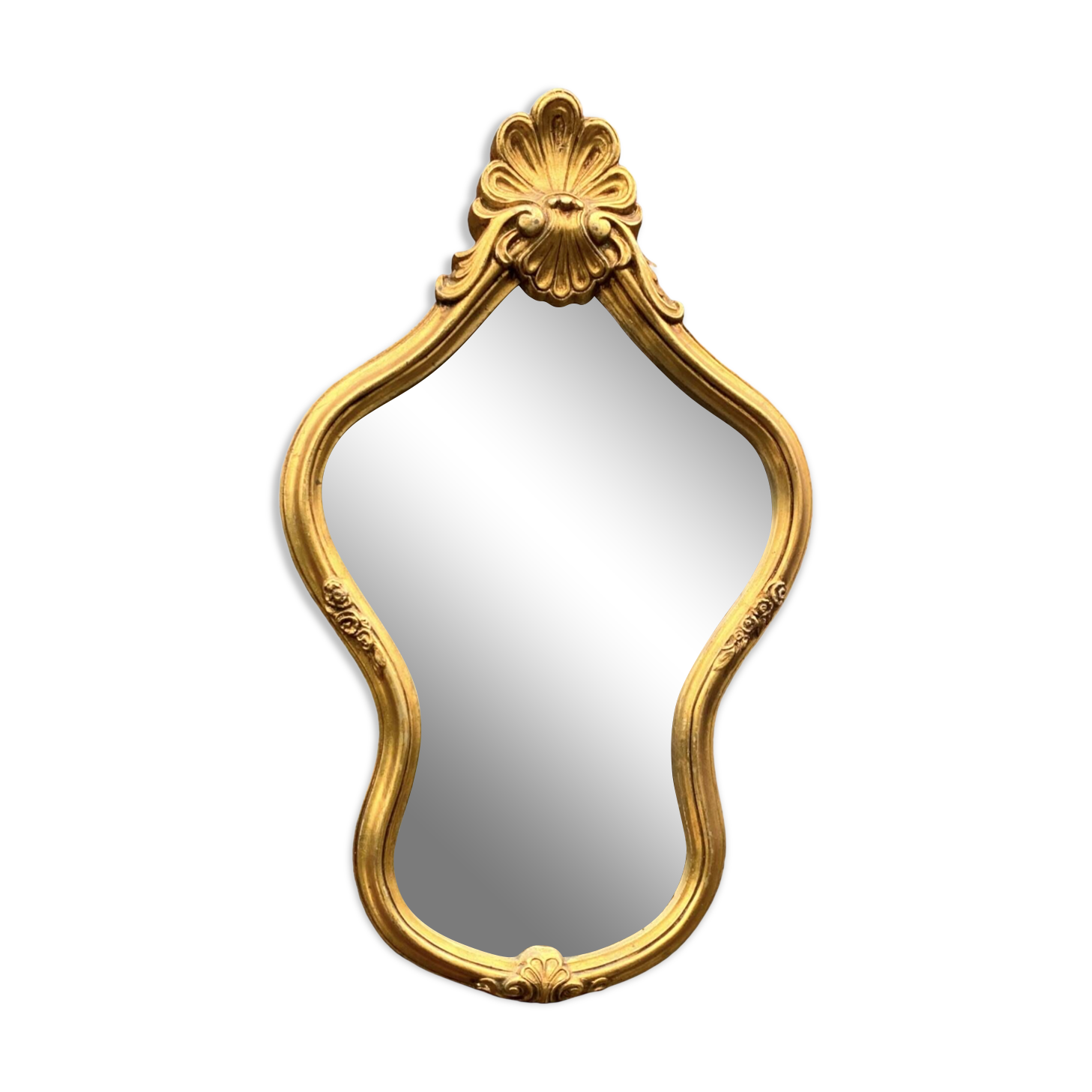 Large rococo mirror in gilded wood