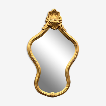 Grand miroir rococo en bois doré