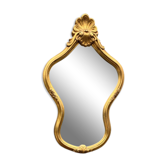 Grand miroir rococo en bois doré