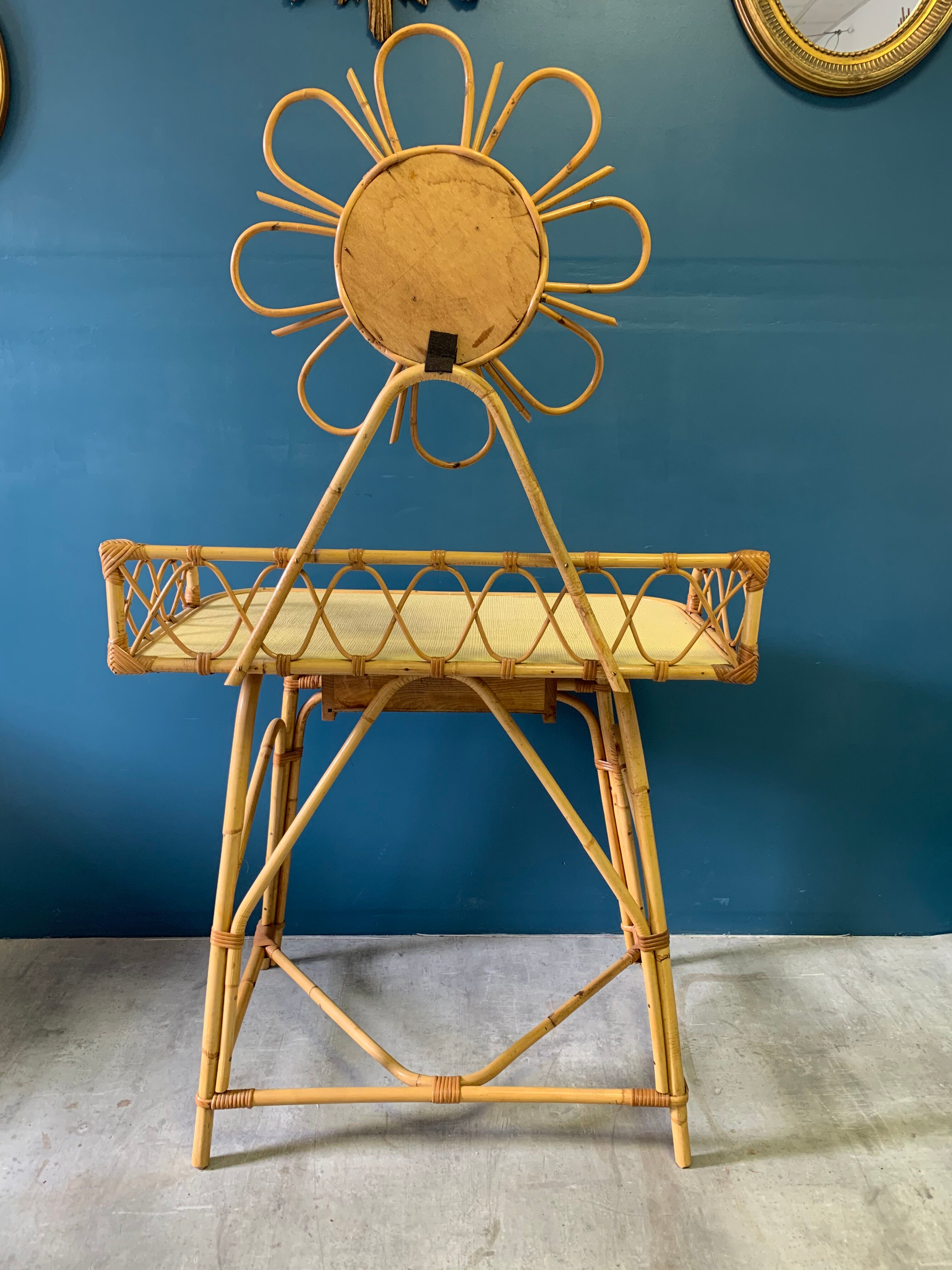 Rattan hairdresser and vintage wicker