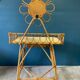 Coiffeuse rotin et osier vintage