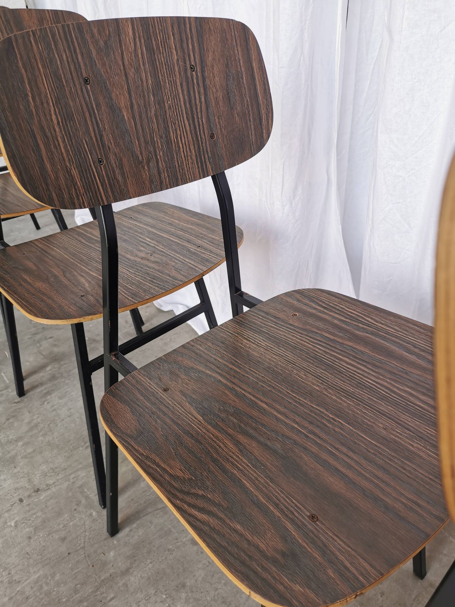 Vintage Industrial School Chairs - STOL Kamnik - 70s Yugoslavia - Set of 6