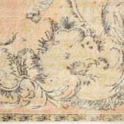 vintage beige orange turkish carpet 207x302 cm , wool hand made rug.
