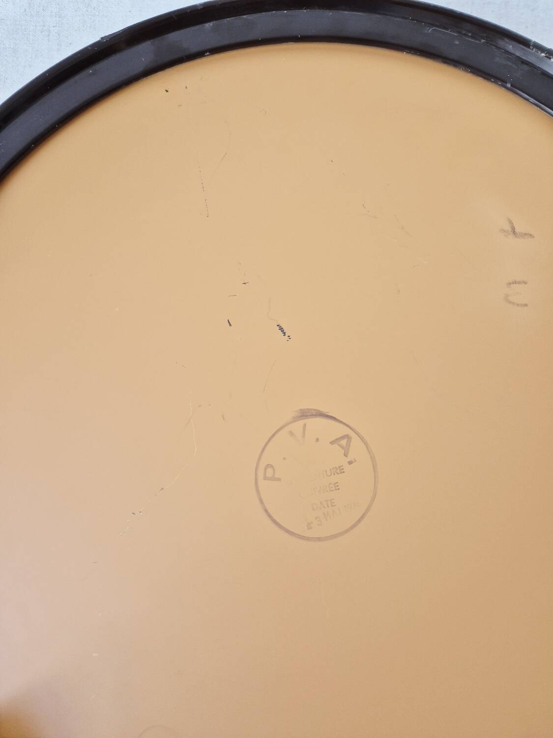 Round smoked plastic mirror '70s - Vintage