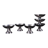 6 stainless steel ice cream bowls on foot stainless steel dessert service