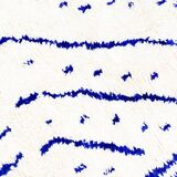 Azilal Moroccan Berber rug with majorelle blue patterns 2.50x1.43m