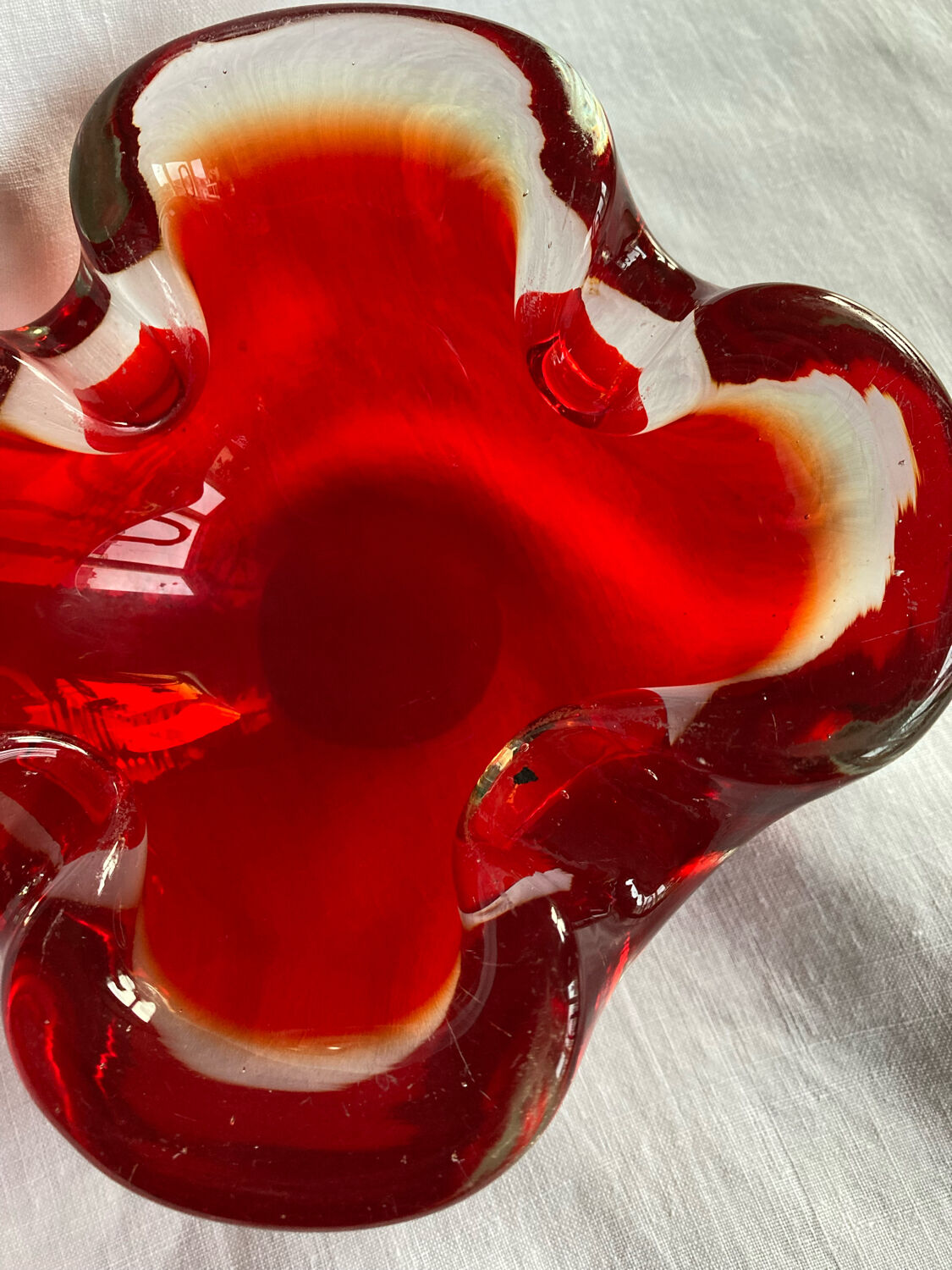 Vintage Murano ashtray - empty red pocket