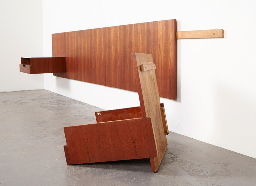 Pair of bed cabinets and headboard Japanese Series by Cees Braakman for Pastoe 1958