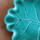 Large green ceramic leaf dish Vallauris